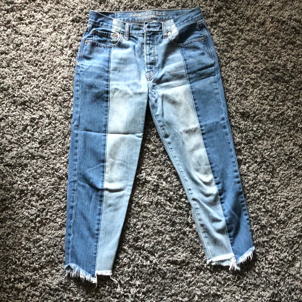Two-toned denim jeans